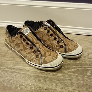 Slip On Brown Coach Sneakers - Size 7.5